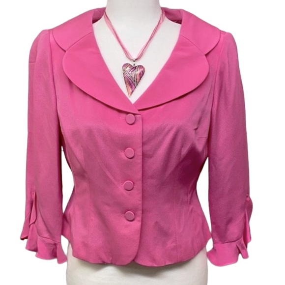 Maggy London Silk Tulip Sleeve Blazer - Picture 1 of 5